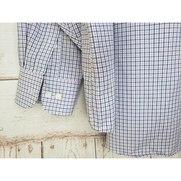 Eagle Reg Fit Non Iron Stretch Collar Violet Blue Mini Checkered 17 1/2 34/35 - Picture 12 of 12